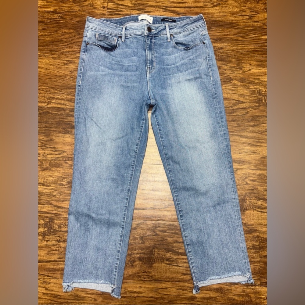 Parker Smith High Rise Crop Raw Hem Straight Jeans Size 32